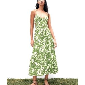 ZARA Cut Out Printed Midi-Dress